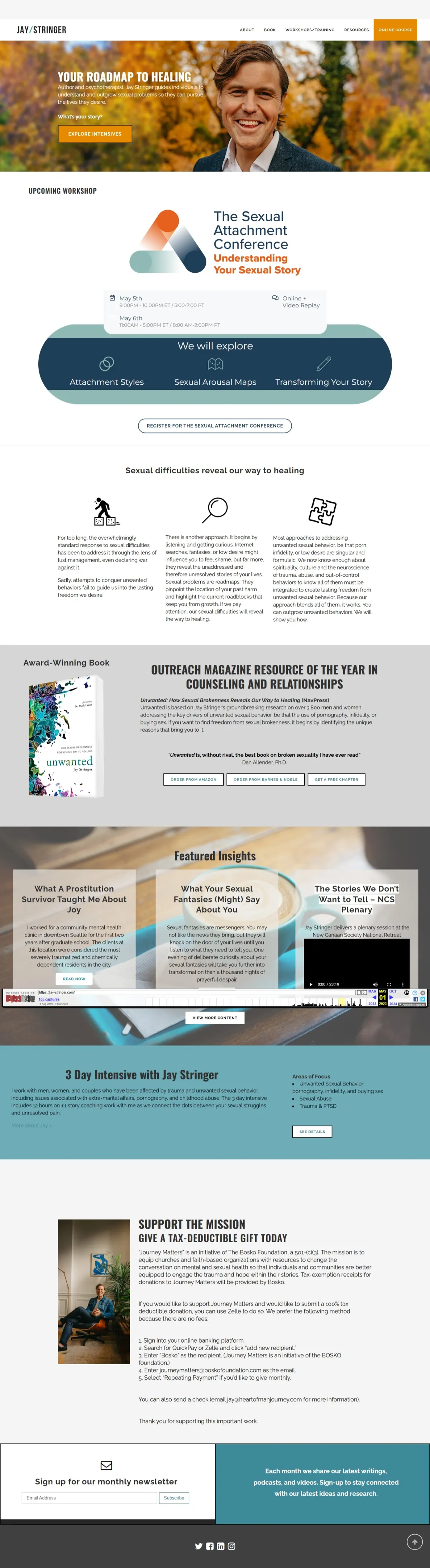 Jay Stringer website in May 2023 before Global MCS began maintaining it