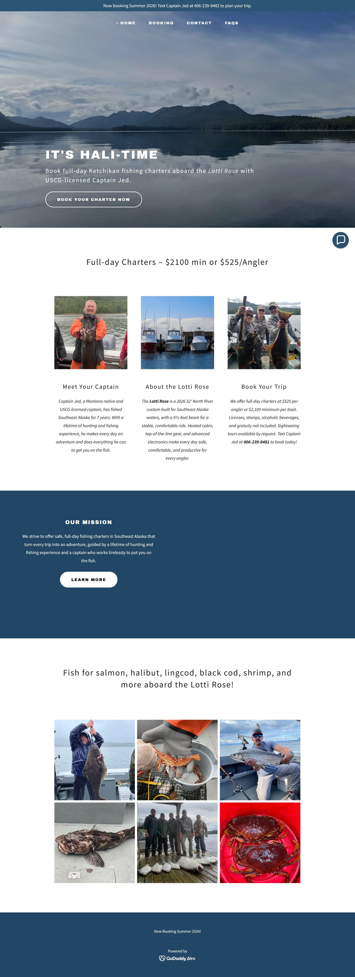 Previous Hali-Time Alaska homepage before the Ketchikan Wild rebrand