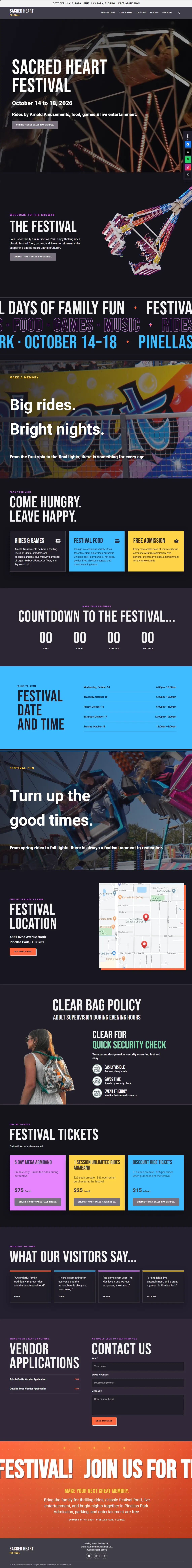 Sacred Heart Festival current website homepage